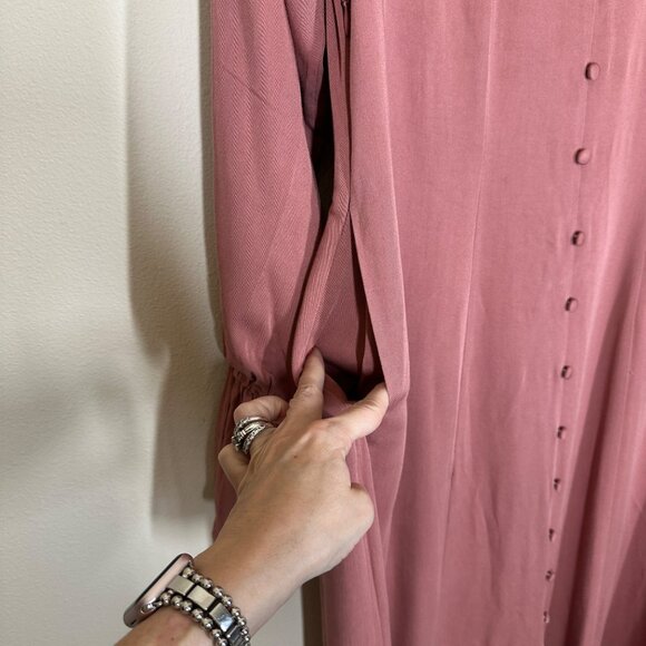 Veiled New York Long Sleeve Maxi Dress Womens Size L Modesty Gown Button Detail - Picture 4 of 9